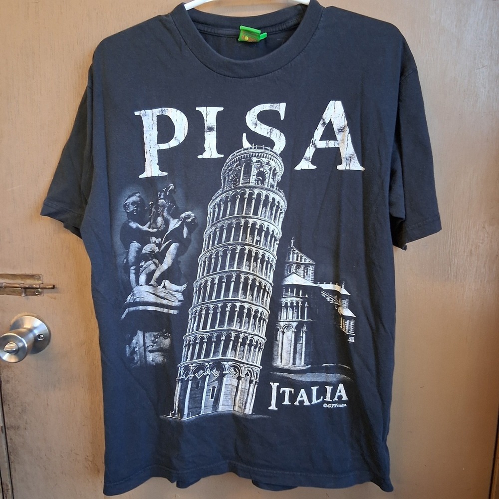 Vintage Pisa Italia Art Tee Lemon Collection Tag 165 Ring Spun Cotton XL EUC